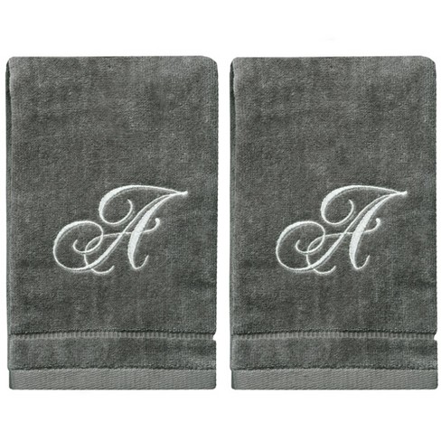 Monogram fingertip online towels