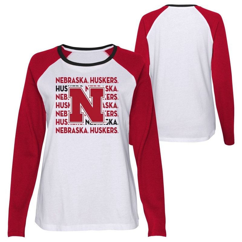 NCAA Nebraska Cornhuskers Girls&#39; Long Sleeve T-Shirt, 1 of 4