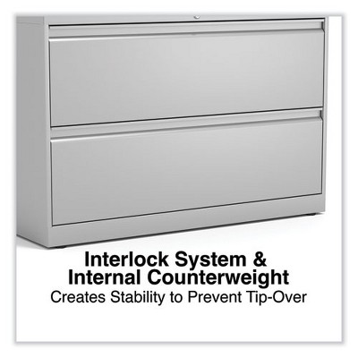 42'' Wide Light Gray Steel 2-Drawer File Cabinet