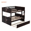 Solid Wood Full Over Full Bunk Bed with Twin Trundle & Safety Rails, Convertible to Two Beds-3irtyhousy - 4 of 4