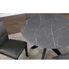 Asian Hardwood Faux Leather Side Chair (Set of 2) with Padded Seat and Hand-Stained Finish - 4 of 4