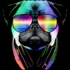 Men's Design By Humans Rainbow Disco Pug By clingcling Tank Top - 2 of 4