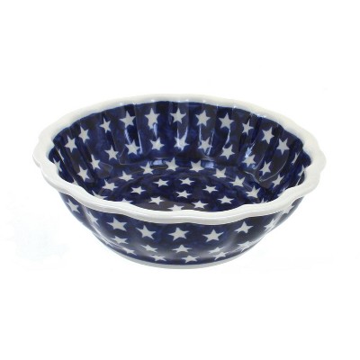 Blue Rose Polish Pottery Stars Medium Scallop Bowl