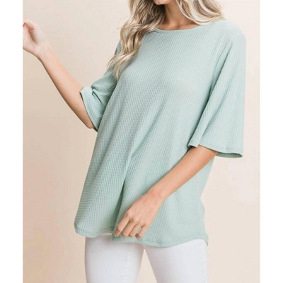 Women's Waffle Knit Top - BOMBOM XL