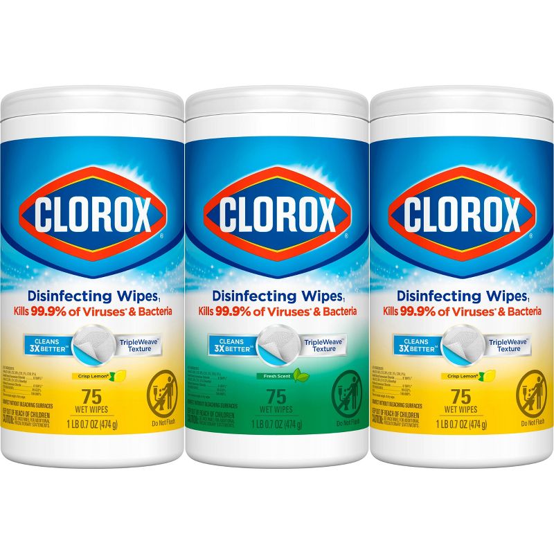 Clorox Disinfecting Wipes Value Pack Bleach Free Cleaning Wipes - 75ct/3pk, 3 of 15