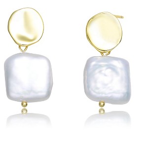 Guili Sterling Silver Gold Plated Dangling Earrings with Freshwater Pearls, an exquisite and refined choice for your personal collection. - 1 of 3