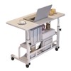 Portable Rolling Desk w/Wheels, Mobile Computer Desk for Small Space, Small Standing Desk with Shelves for Home Office Study, Sofa Side Table - 4 of 4