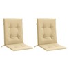 vidaXL Lowback Chair Cushions 2 pcs Melange Beige 39.4"x19.7"x1.6" Fabric - 3 of 4