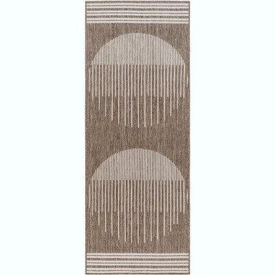 Mark & Day Struble 2'7"x7'3" Runner Woven Indoor and Outdoor Area Rugs Dark Brown