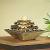 John Timberland Four Tiers Rustic 4 Tier Slate Stone Indoor Tabletop Water Fountain with LED Light 9" for Table Office Desk Home Bedroom Living Room - image 2 of 4