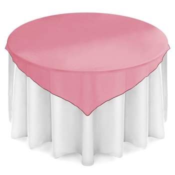 Lann's Linens 5-Pack Square Organza Tablecloth Overlays for Wedding, Banquet