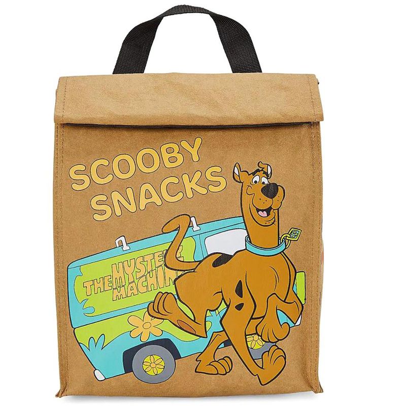 Scooby-Doo Scooby Snacks Roll Top Brown Sack Insulated Lunch Sack Tote brown, 2 of 5