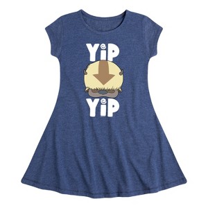 Girls' - Avatar: The Last Airbender - Cute Appa Yip Yip Fit & Flair Cap Sleeve Dress - 1 of 4