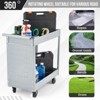 2 Tray Tool Cart, 400 LBS Capacity Rolling Tool Carts On Wheels, Heavy Duty Utility Cart with Pegboard, Mechanic Tool Storage Cart - 4 of 4
