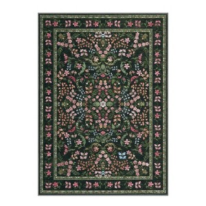 EcoSummer 108 x 144 in Area Rug for Living Room, Washable Non-Slip Low Pile Rugs, Floral Soft Carpet for Living Room, Bedroom, Dining Room, Green - 1 of 4