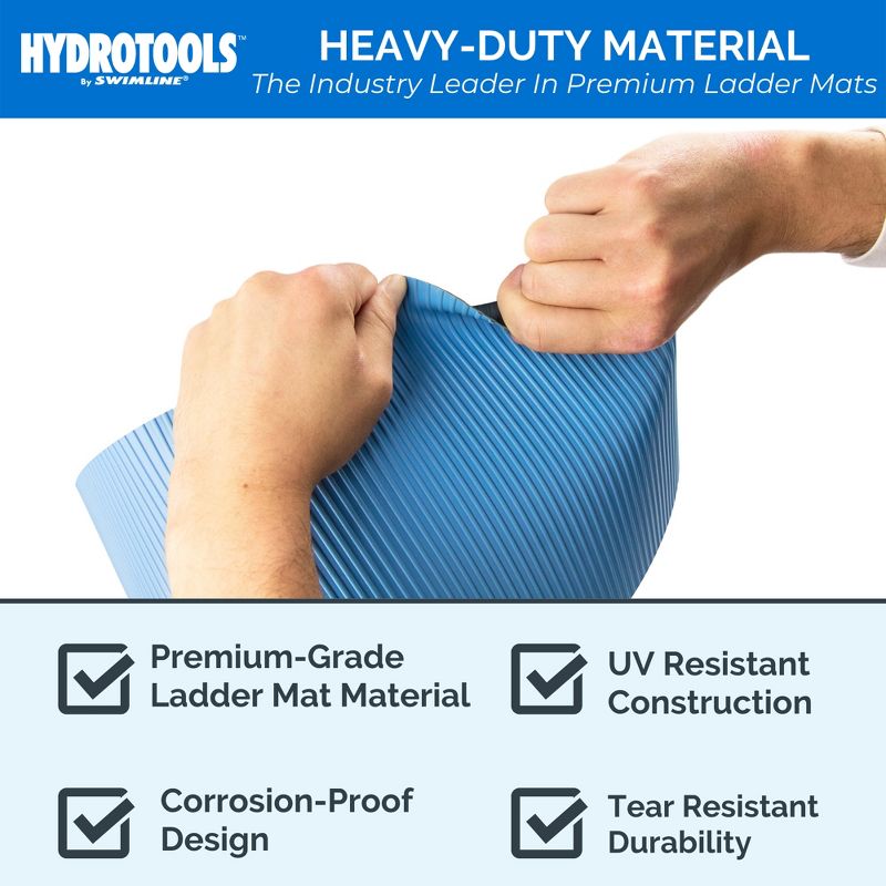 HYDROTOOLS By SWIMLINE Original 9" x 36" Ladder Mat, Non Slip Mat Pool Liner Protector for Above Ground Pools, Durable Ribbed Texture, 2 of 6