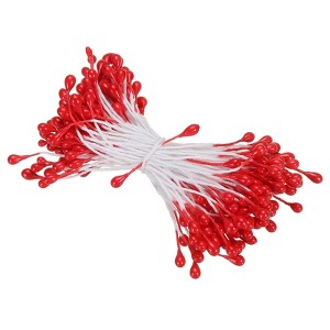 Unique Bargains DIY Craft Handmade Decorative Double Heads Artificial Flower Stamens 150 Pcs - 1 of 4