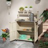 VYNXARIA  Potting Bench ¨C Stylish Wooden Garden Work Table with Storage Cabinet & Shelves! - 2 of 4