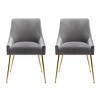WestinTrends Upholstered Performance Velvet Accent Chair With Metal Leg (Set of 2) - 3 of 4