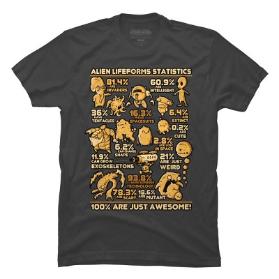 Men's Design By Humans Alien Statistics By LetterQ T-Shirt