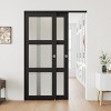 SMARTSTANDARD 78.58 in. Height Tempered 3-Lite Frosted Glass Black Wardrobe Sliding Closet Door with Hardware Kit - 2 of 4