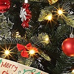 green background with red bow