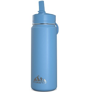 Hydrapeak 20oz Kids Stainless Steel Leak Proof Water Bottle with Straw Lid and Flexible Handle - 1 of 4