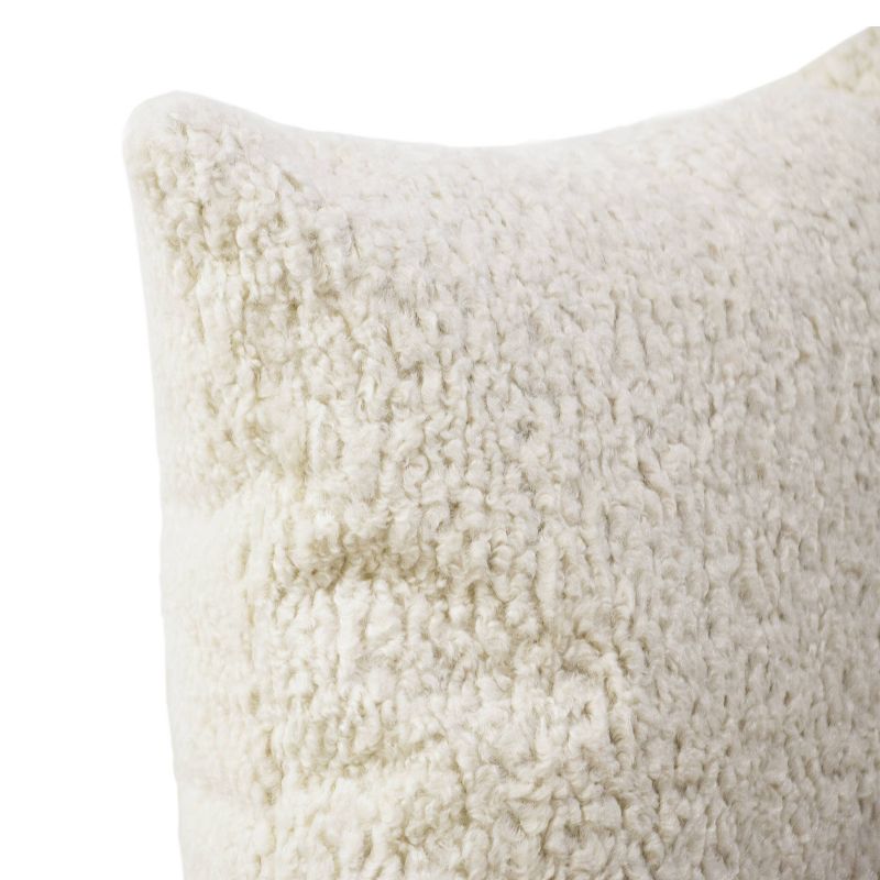 18&#34;x18&#34; Polyester Pillow with Welt in Sheepskin Natural - Skyline Furniture, 4 of 7