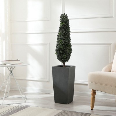 Modern Square Tapered Outdoor-Indoor Planter in Sleek Gray