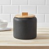 Medium Stoneware Tilley Food Storage Canister with Wood Lid Black - Threshold™ - image 2 of 3