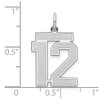 Black Bow Jewelry Sterling Silver, Jersey Collection, Medium Number 12 Pendant - 4 of 4
