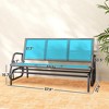 3-Person Outdoor Patio Glider Bench, Porch Glider Swing with 3 Seats, Breathable Mesh Fabric, Metal Frame - 3 of 4