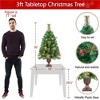 Yaheetech 3ft Tabletop Christmas Tree with 50 Warm White LED Lights, Set of 2, Green - 3 of 4