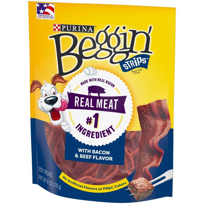 Purina Beggin' Strips Bacon & Beef Flavor Chewy Dog Treats, 6 of 9