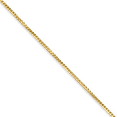 Black Bow Jewelry 1mm, 14k Yellow Gold, Solid Spiga Chain Necklace