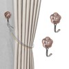 Unique Bargains Curtain Holdbacks Plum Blossoms Hooks Zinc Alloy 3.31"x1.97" 1Pair - 2 of 4