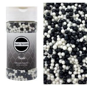 Mystic Sprinkles Tuxedo Mix 4mm Sugar Pearls 4.2oz - 1 of 4