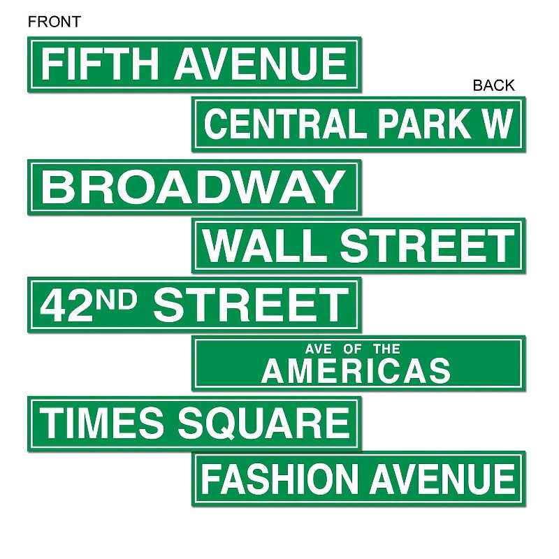 Beistle NewYork City Street Sign Cutouts 12/Pack (50094), 1 of 2