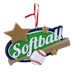 Holiday Ornament 2.75 In Softball With Bat/Ball Tree Ornament , Sports Star Christmas (1PC) - 1 of 3