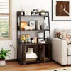 Costway Cat Litter Box Enclosure with Storage Shelves Scratching Pad Charging Station Coffee/Gray/Walnut - 2 of 4