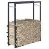 vidaXL Firewood Rack with Base Black Steel Organizer Log Holder Multi Sizes - 2 of 4