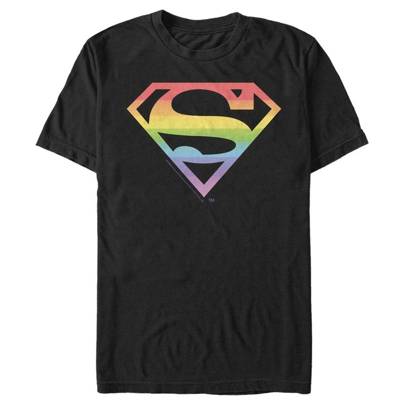 Men's Superman Classic Logo Rainbow T-Shirt, 1 of 6