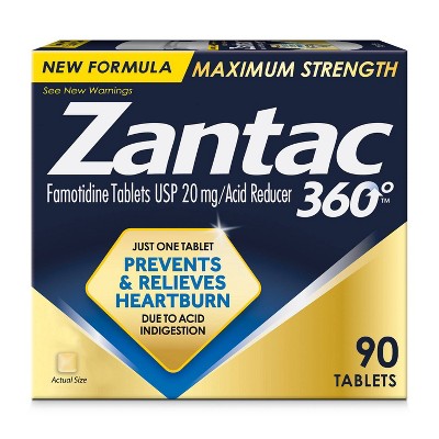 Zantac 360 Maximum Strength Heartburn Prevention and Relief Tablets - 90ct