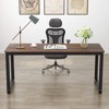 Itopfox Modern Computer Desk, Large Office Desk with Metal Legs, Study Writing Workstation for Home Office, Rustic Brown - 2 of 4