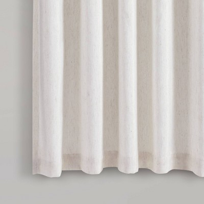 Neutral Linen Polyester Light-Filtering Rod Pocket Curtain Panels, 40" x 95"