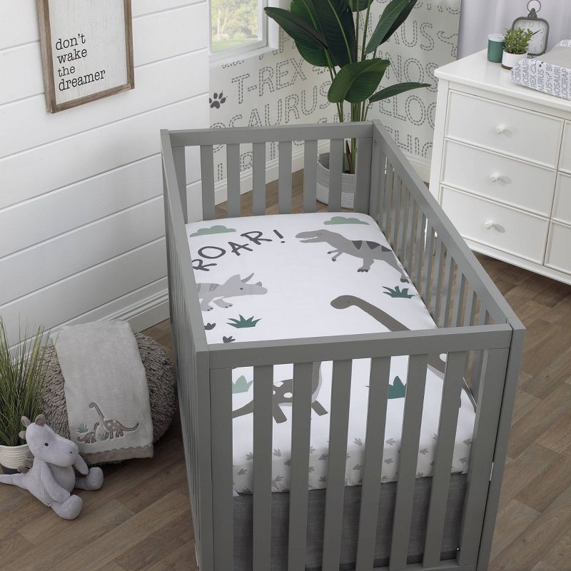 NoJo Baby Saurus Photo Op Nursery Fitted Crib Sheet, 2 of 4