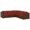 Garden Lounge Set Brown PE rattan, powder-coated steel, plastic vidaXL - 2 of 4
