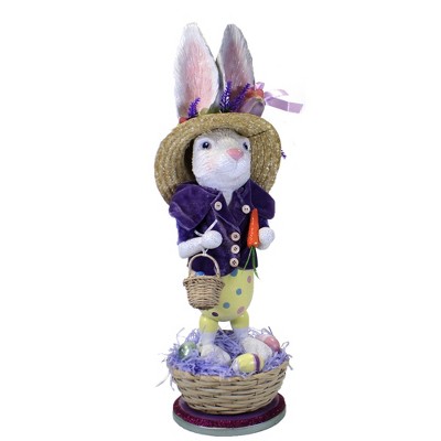 Easter 21.5" Easter Bunny Nutcracker Rabbit Basket Eggs Spring  -  Decorative Figurines