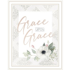 HomeRoots Grace Upon Grace White Framed Print Wall Art - 1 of 3
