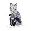 Sagebrook Home 8" Ceramic Cat Sculpture - Contemporary Vintage Style Chinoiserie Blue and White Floral Sitting Cat Statue - Cat Lover Gift - Home and - 2 of 4